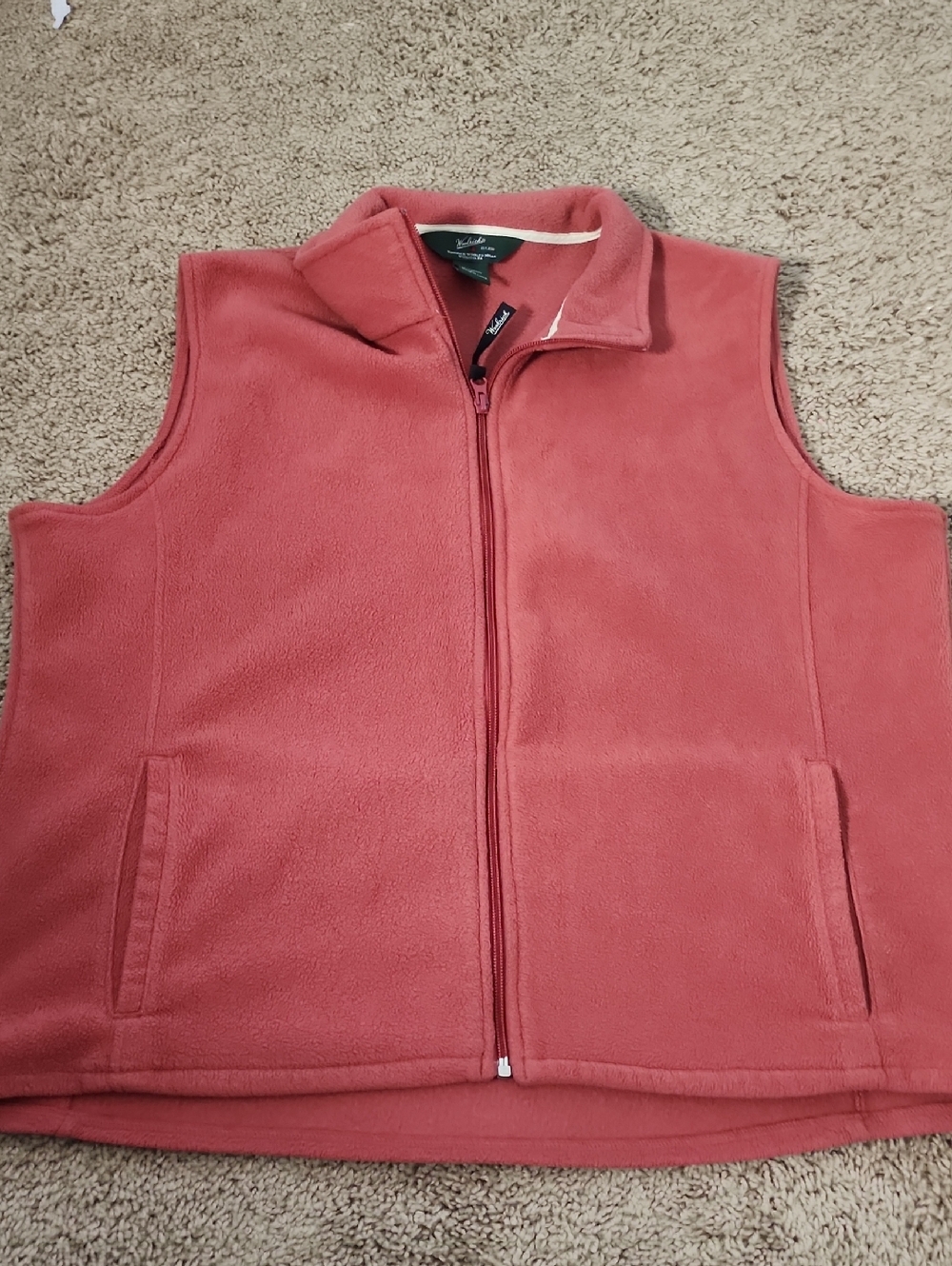 Woolrich Coral Pink Fleece Vest
